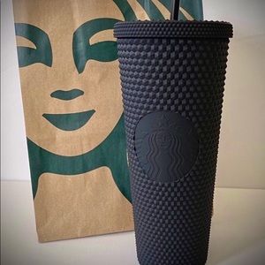 Black matte soft touch Starbucks studded cup NWT